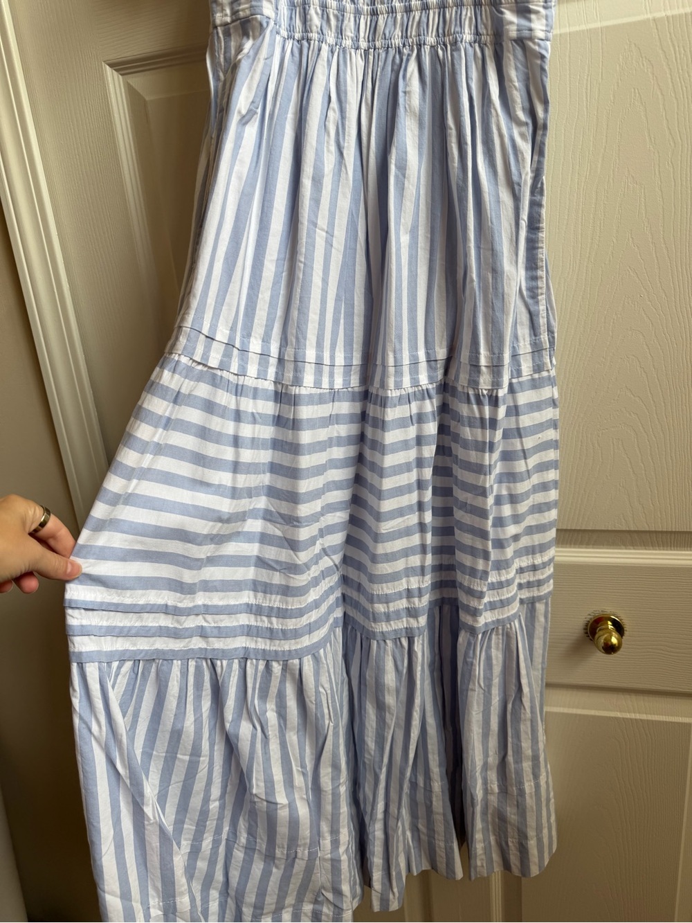NWOT Anthropologie Somerset Blue Striped Women's Maxi Dress rare pattern - Picture 6 of 6